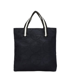 グッチ Gロゴ トートバッグ 123439 ブラック ホワイト キャンバス レディース GUCCI 【中古】