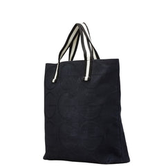 グッチ Gロゴ トートバッグ 123439 ブラック ホワイト キャンバス レディース GUCCI 【中古】