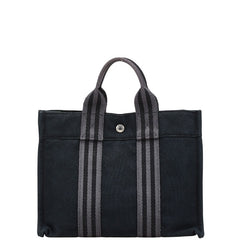 エルメス フールトゥPM トートバッグ ハンドバッグ ブラック キャンバス レディース HERMES 【中古】