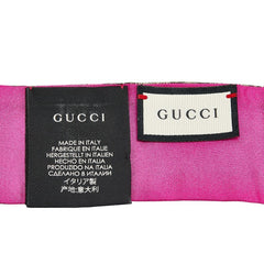 グッチ フローラ プリント フラワー 花 ネックボウ スカーフ マルチカラー シルク レディース GUCCI 【中古】