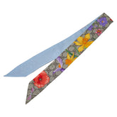 グッチ GGフローラ フラワー 花 蝶々 ネックボウ スカーフ ベージュ マルチカラー シルク レディース GUCCI 【中古】