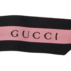 グッチ フラワー 花 ネックボウ スカーフ ブラック レッド マルチカラー シルク レディース GUCCI 【中古】