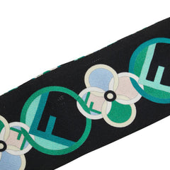 フェンディ ラッピー Fロゴ スカーフ ブラック グリーン シルク レディース FENDI 【中古】