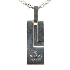 グッチ ロゴプレート ネックレス シルバー SV925 シルバー レディース GUCCI 【中古】