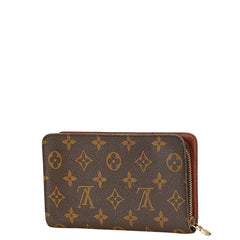 ルイ ヴィトン モノグラム ポルトモネジップ 長財布 ラウンドファスナー M61727 ブラウン PVC レザー レディース LOUIS VUITTON 【中古】