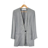 ディオール ストライプ ジャケット サイズ:11 グレー ブラック レーヨン アセテート レディース Dior 【中古】