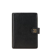 シャネル ココマーク アジェンダPM 手帳カバー ブラック レザー レディース CHANEL 【中古】