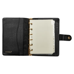 シャネル ココマーク アジェンダPM 手帳カバー ブラック レザー レディース CHANEL 【中古】