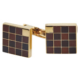 ルイ ヴィトン タイガ ブトン ドゥ マンシェット ダミエ カフス カフリンク M64660 ゴールド ブラウン SV925 シルバー PVC メンズ LOUIS VUITTON 【中古】