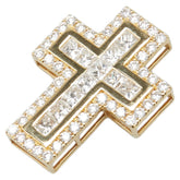 K18YG イエローゴールド ダイヤ1.50ct クロス 十字架 モチーフ ペンダントトップ レディース 【中古】