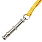 エルメス シフレ ホイッスル 犬笛 ネックレス シルバー イエロー レザー メタル レディース HERMES 【中古】