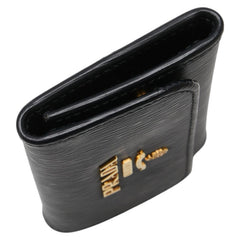 プラダ ロゴ金具 6連 キーケース ブラック レザー レディース PRADA 【中古】