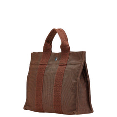 エルメス エールライン トートPM ハンドバッグ トートバッグ ブラウン キャンバス レディース HERMES 【中古】