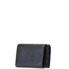 サンローラン 三つ折り財布 コンパクトウォレット ブラック レザー レディース SAINT LAURENT 【中古】