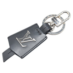 ルイ ヴィトン LV クロッシュ クレ キーホルダー チャーム M68020 ブラック シルバー レザー メタル レディース LOUIS VUITTON 【中古】
