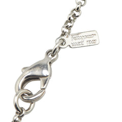 サルヴァトーレフェラガモ ガンチーニ ロングネックレス シルバー ブラック ホワイト メタル レディース Salvatore Ferragamo 【中古】