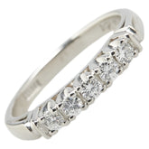 Pt900 プラチナ ダイヤ0.28ct 一文字 リング 指輪 レディース 9号 【中古】