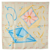 ブルガリ 総柄 スカーフ ベージュ マルチカラー シルク レディース BVLGARI 【中古】