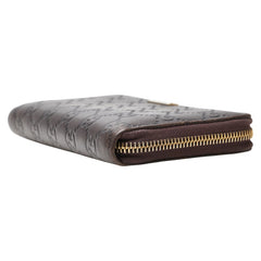 グッチ グッチシマ ラウンドファスナー 長財布 307980 ブラウン レザー レディース GUCCI 【中古】