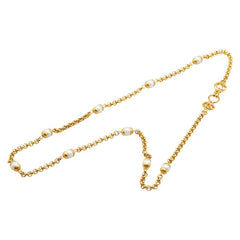 シャネル ヴィンテージ ココマーク フェイクパール ネックレス ゴールド メッキ レディース CHANEL 【中古】