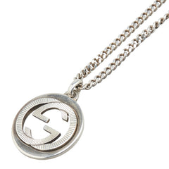 グッチ インターロッキングG ラウンド ネックレス SV925 シルバー レディース GUCCI 【中古】
