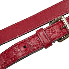 グッチ マイクロ グッチシマ ハンドバッグ ショルダーバッグ 2WAY 269876 レッド レザー レディース GUCCI 【中古】