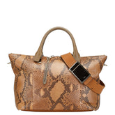 クロエ ハンドバッグ ショルダーバッグ 2WAY ブラウン レザー パイソン レディース Chloe 【中古】