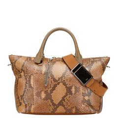 クロエ ハンドバッグ ショルダーバッグ 2WAY ブラウン レザー パイソン レディース Chloe 【中古】