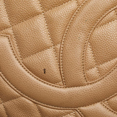 シャネル ココマーク マトラッセ 復刻トート ショルダーバッグ ベージュ キャビアスキン レディース CHANEL 【中古】
