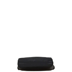 プラダ 三角ロゴプレート ハンドバッグ ブラック サテン レディース PRADA 【中古】