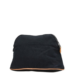 エルメス ボリードポーチMM ポーチ ブラック コットン レザー レディース HERMES 【中古】