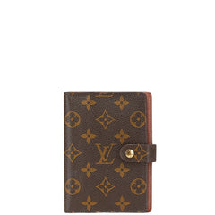 ルイ ヴィトン モノグラム アジェンダPM 手帳カバー R20005 ブラウン PVC レザー レディース LOUIS VUITTON 【中古】