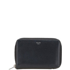 セリーヌ 二つ折り財布 ブラック レザー レディース CELINE 【中古】