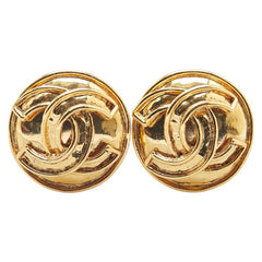 シャネル ヴィンテージ ココマーク ラウンド イヤリング ゴールド メッキ レディース CHANEL 【中古】