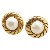 シャネル ヴィンテージ イヤリング ゴールド メッキ フェイクパール レディース CHANEL 【中古】