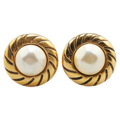 シャネル ヴィンテージ イヤリング ゴールド メッキ フェイクパール レディース CHANEL 【中古】