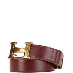 エルメス コンスタンスH ベルト ボルドー ワインレッド ボックスカーフ メンズ HERMES 【中古】