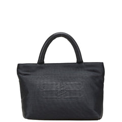 バレンシアガ BBロゴ ハンドバッグ ブラック ナイロン レザー レディース BALENCIAGA 【中古】
