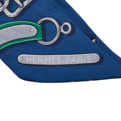 エルメス ツイリー ベルト モチーフ スカーフ ブルー マルチカラー シルク レディース HERMES 【中古】