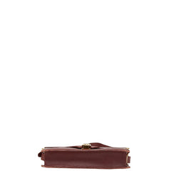 カルティエ マストライン 斜め掛け ショルダーバッグ ワインレッド ボルドー レザー レディース CARTIER 【中古】