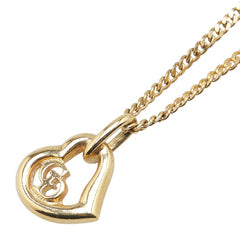ディオール ハート モチーフ CDロゴ ネックレス ゴールド メッキ レディース Dior 【中古】