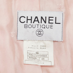 シャネル ノーカラージャケット ツイード サイズ:44 ピンク コットン ポリエステル レディース CHANEL 【中古】