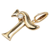 K18YG イエローゴールド ダイヤ ベリテ T モチーフ ペンダントトップ レディース 【中古】