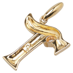 K18YG イエローゴールド ダイヤ ベリテ T モチーフ ペンダントトップ レディース 【中古】