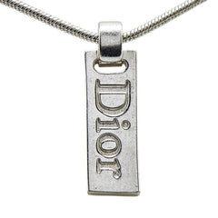 ディオール ロゴプレート ネックレス シルバー メタル レディース Dior 【中古】