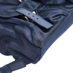プラダ 三角ロゴプレート リュック バックパック ネイビー ナイロン レザー レディース PRADA 【中古】