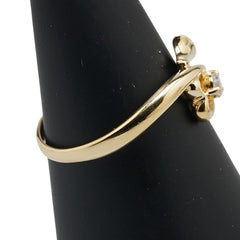 K18YG イエローゴールド ダイヤ0.08ct ハート モチーフ リング 指輪 レディース 12.5号 【中古】