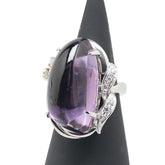 K18YG イエローゴールド Pt900 プラチナ コンビ アメジスト19.91ct ダイヤ0.25ct リング 指輪 レディース 6.5号 【中古】