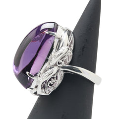 K18YG イエローゴールド Pt900 プラチナ コンビ アメジスト19.91ct ダイヤ0.25ct リング 指輪 レディース 6.5号 【中古】