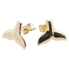 K18YG イエローゴールド クジラの尻尾 モチーフ スタッドピアス レディース 【中古】